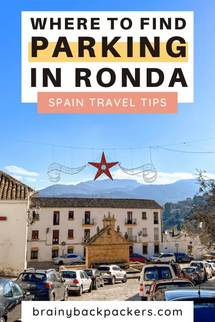 Cars parking in Ronda Spain.