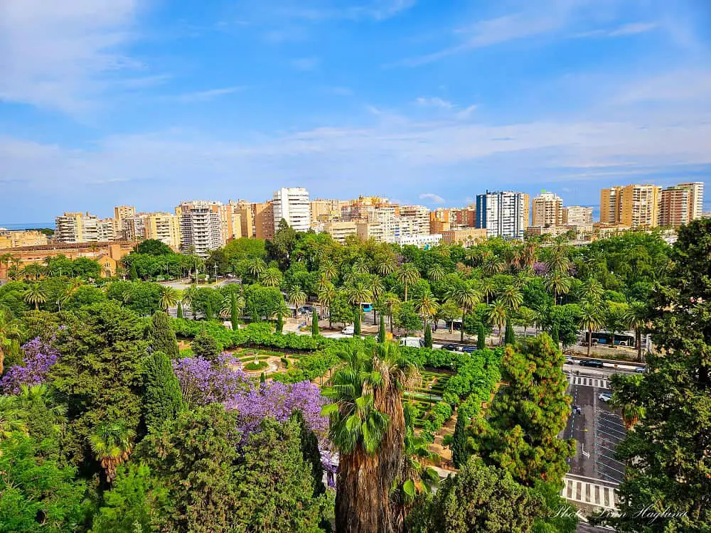 Green and lush parks in Malaga.