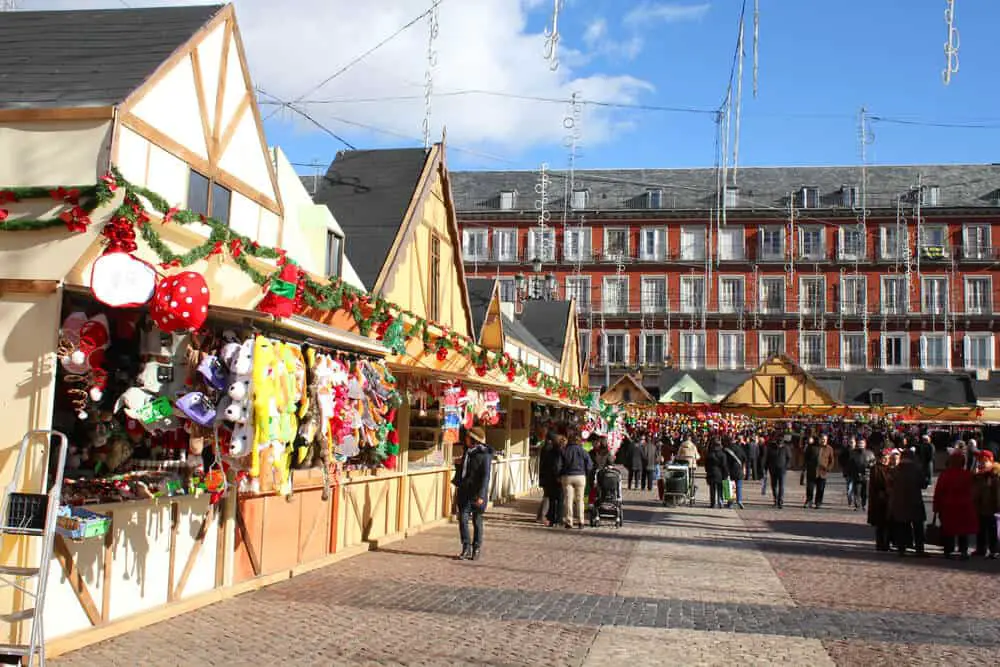 Madrid in winter - christmas Market Plaza Mayor