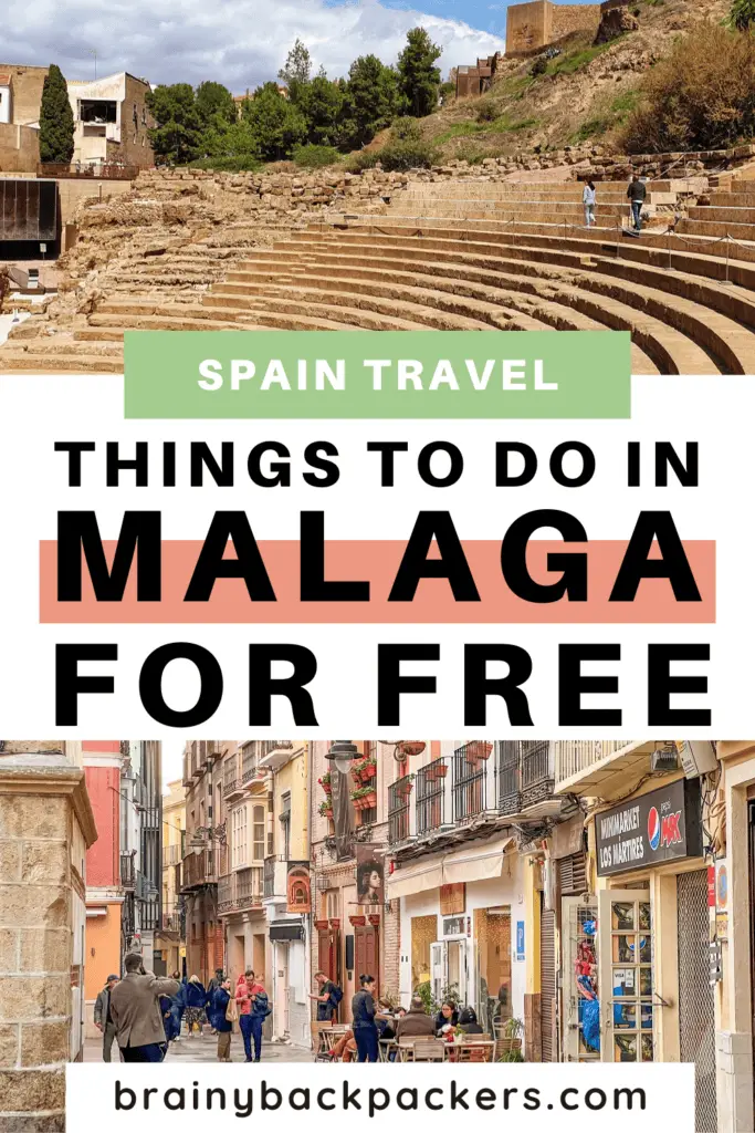A Roman Theater and a beautofil street which are some of the many things to do in Malaga for free.