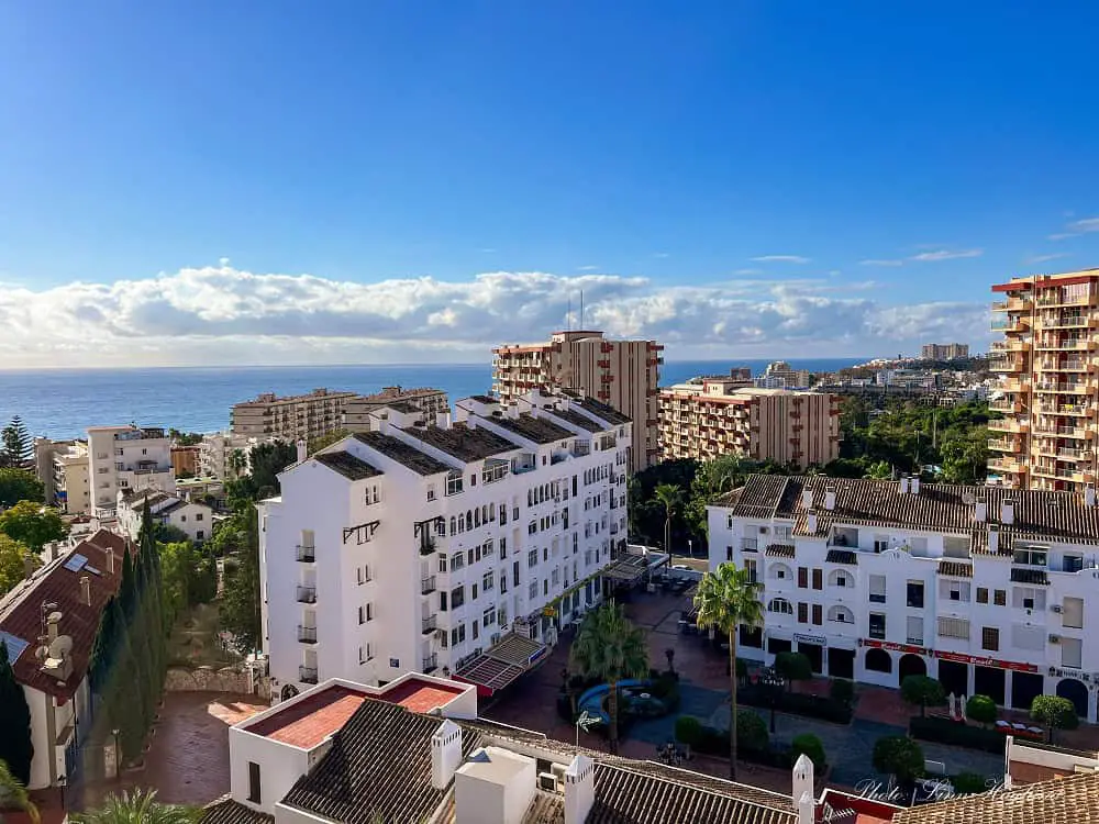 Views over Benalmadena Costa, which is one of the best places to stay in Costa del Sol Spain.