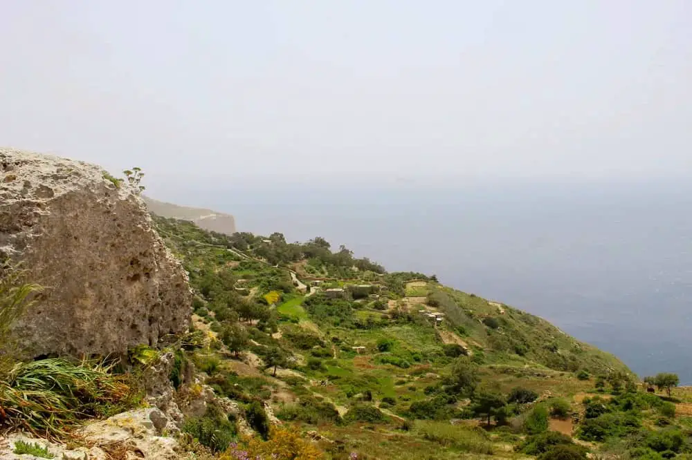 Green Gozo landscapes which are beautiful on a 3 days in Malta itinerary.