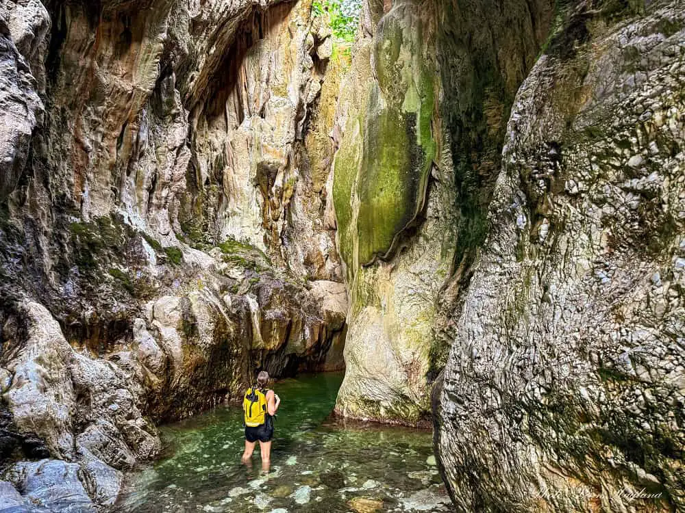 Me hiking through a deep ravine in Angostura del Rio Guadalmina Benahavis.