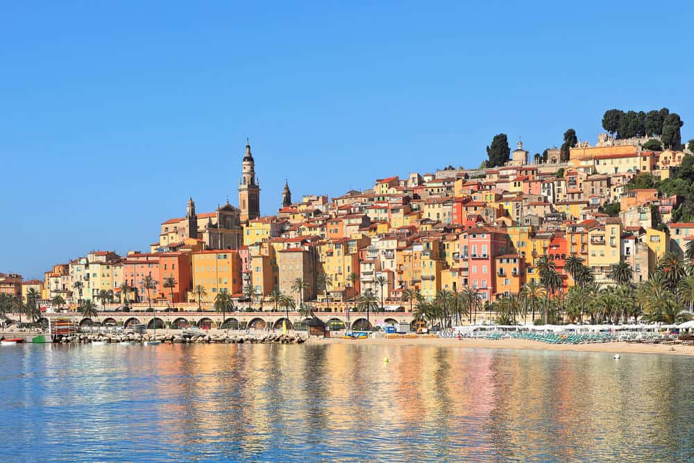 colorful houses by the sea in Menton