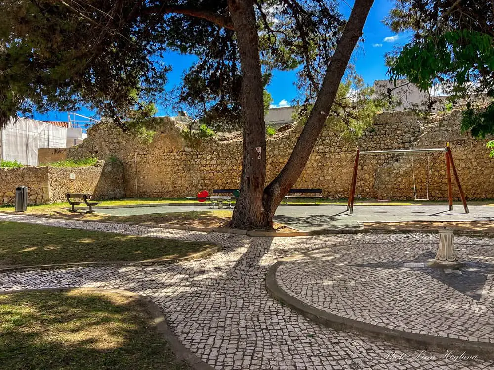 Alvor Castle and playground.