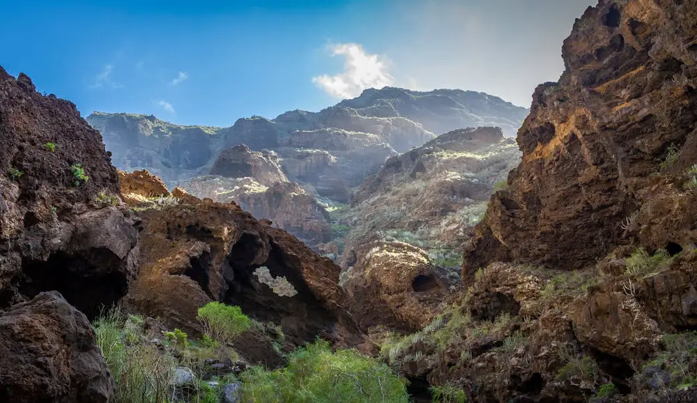 Rocky mountains in Masca Gorge.