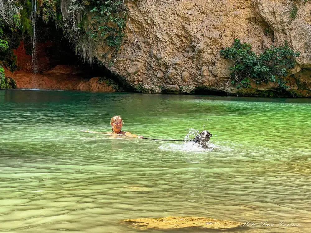 Me and Atlas swimming in Turche Cave Valencia.