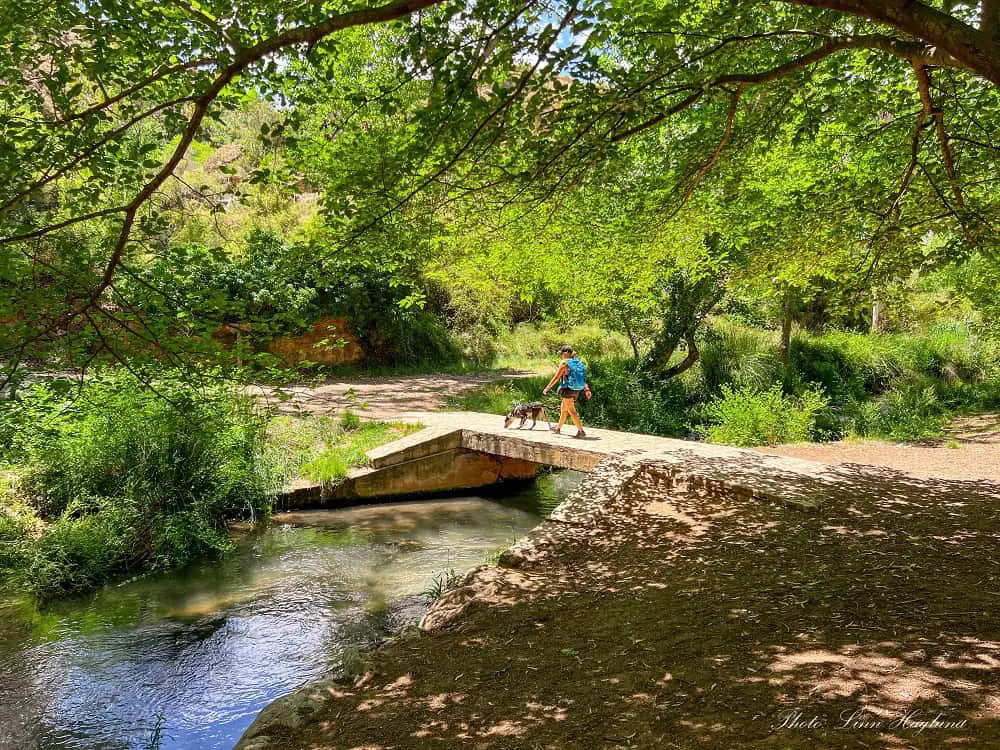 Me and Atlas Crossing a river Ruta del Agua Chelva.