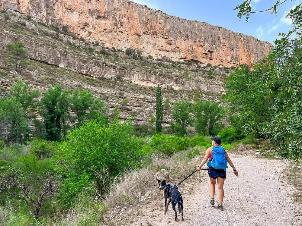 Me and my dog Atlas hiking in the canyon to Charco Azul.