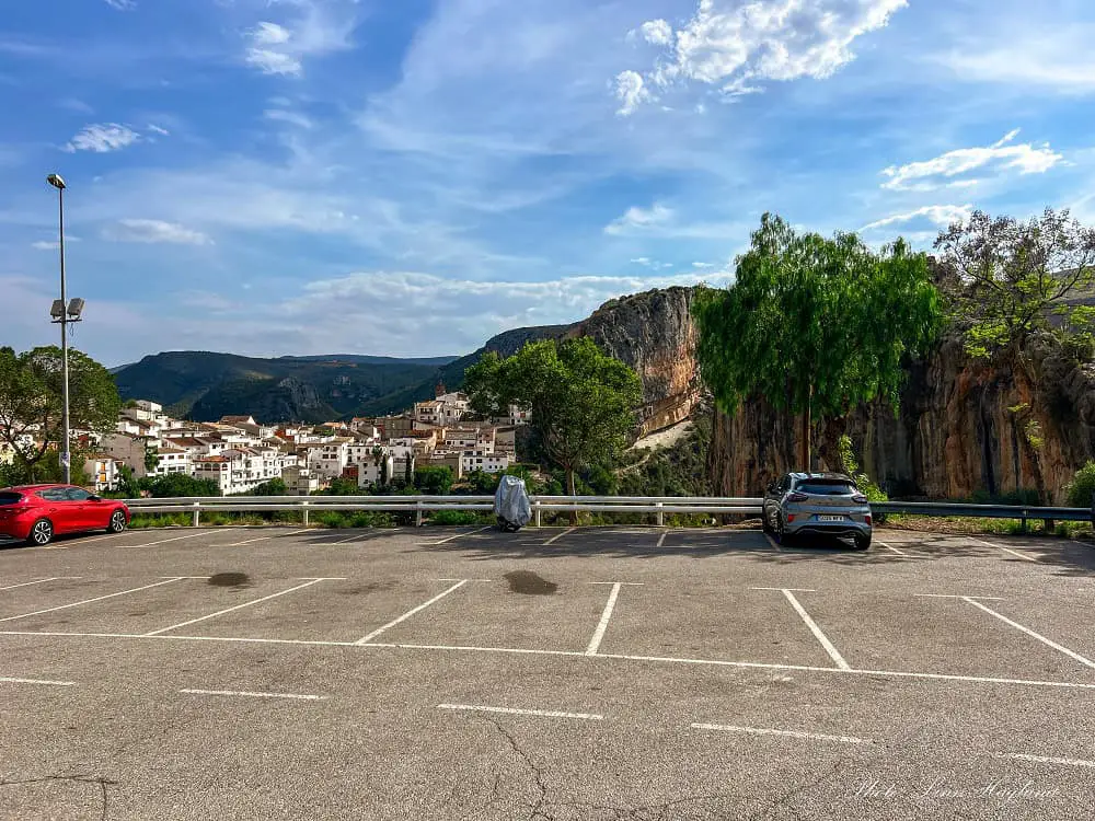 Parking overlooking Chulilla Spain.