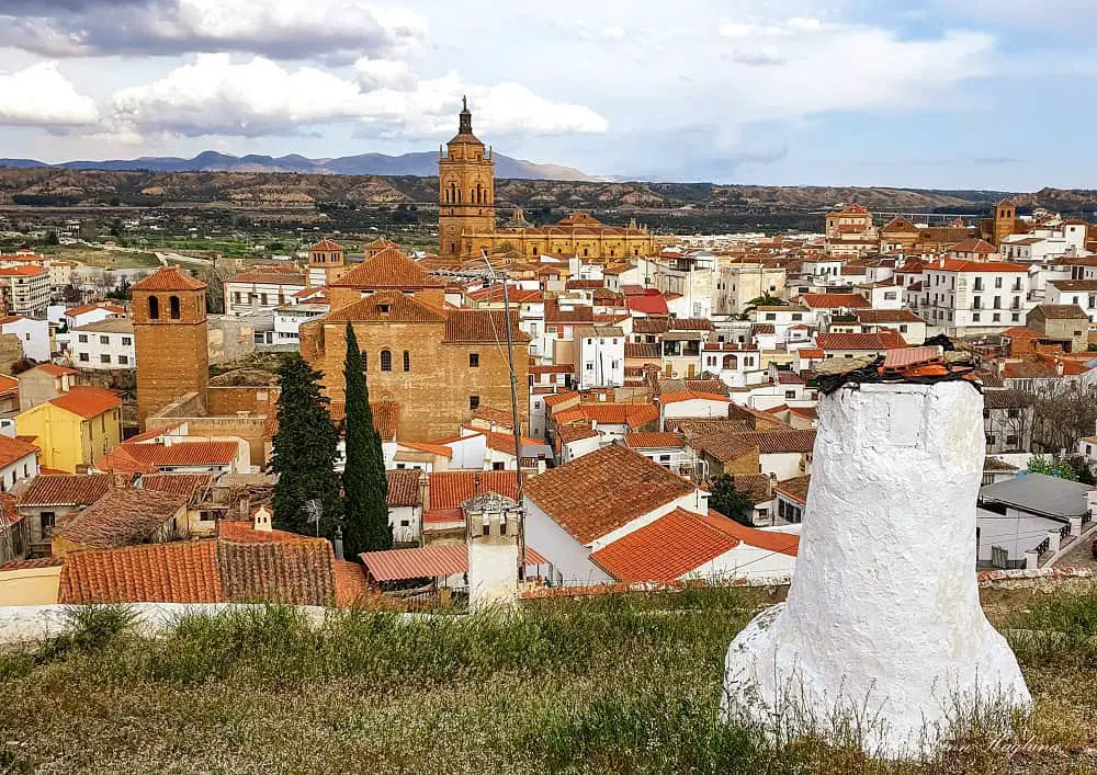 Guadix cave house overlooking the city.