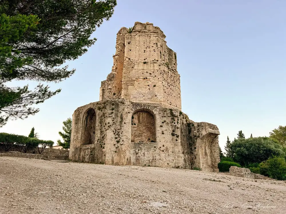 The ruins of Tour Magne in Nimes France.