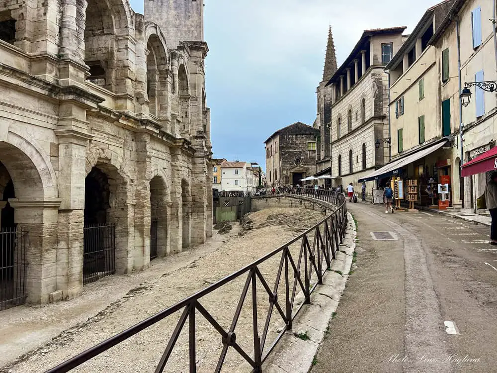 Street by the Roman Amphitheater in Arles.