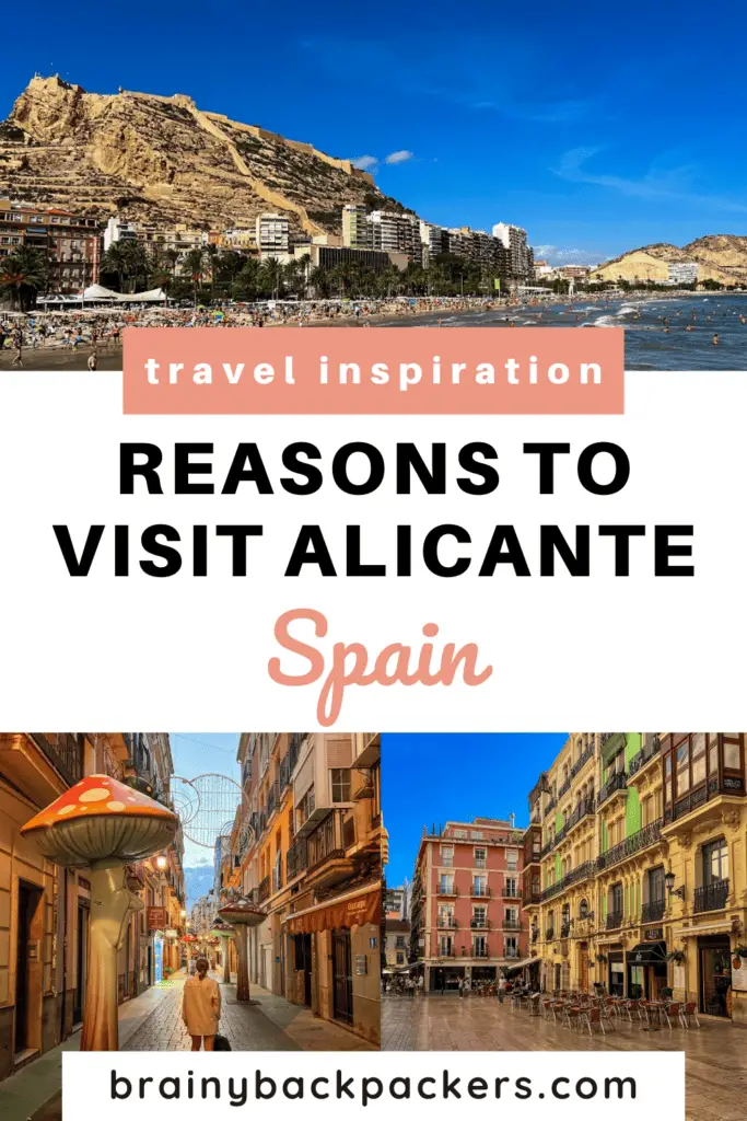 Pinterest image with the text "Reasons to visit Alicante."