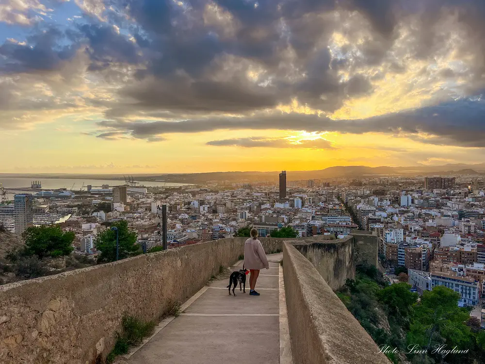 Sunset from Santa Barbara Castle Alicante.