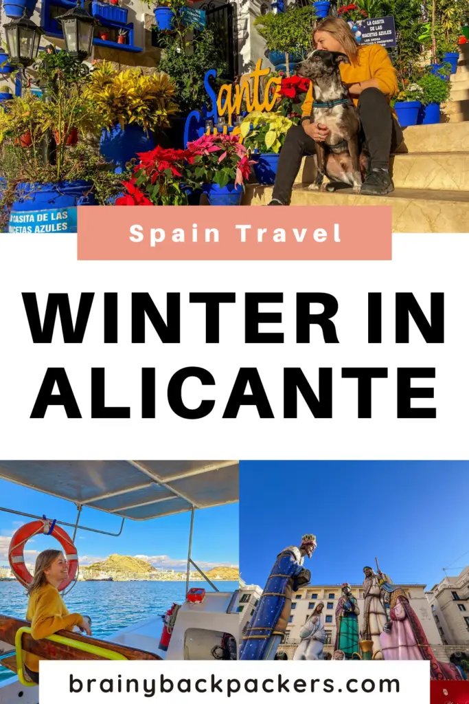 Pinterest image with pictures from Alicante in winter.