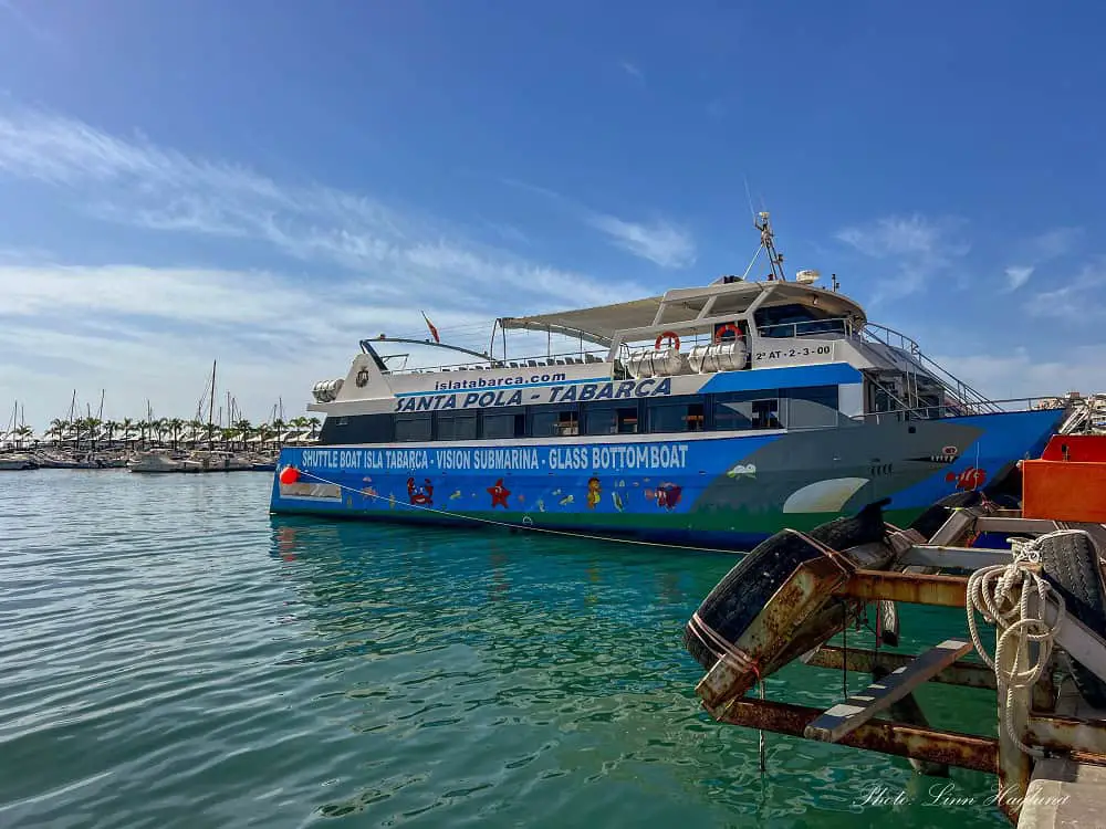 Boat tio Tabarca Island.