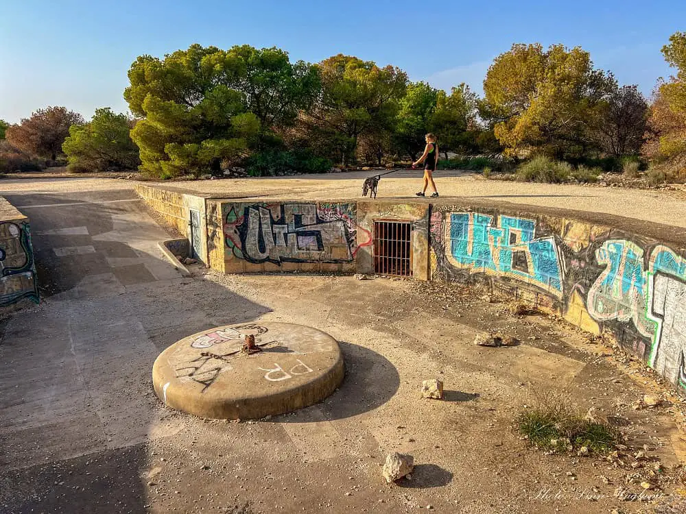 Me and Atlas looking at ols war bunkers in Santa Pola.