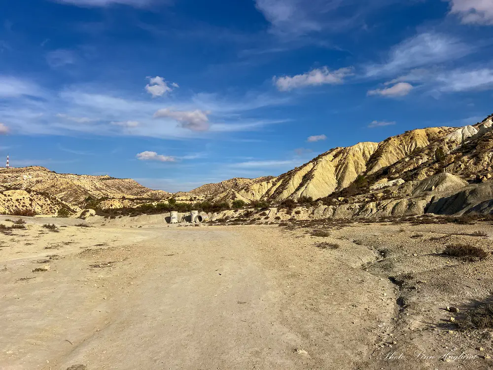 Eroded desert landscape.