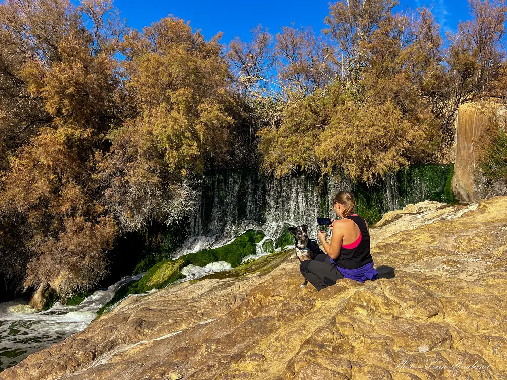 Small waterfall on the Pantano de Elche hiking route.