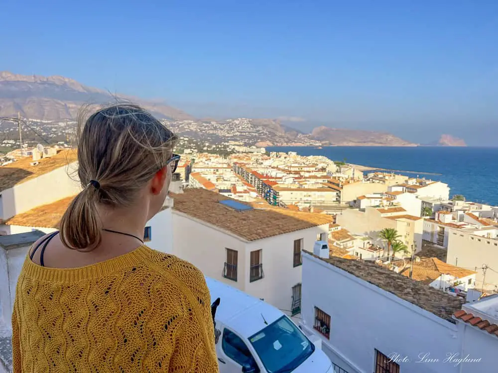 Me looking out at seaviews. Altea is worth visiting for views like these.