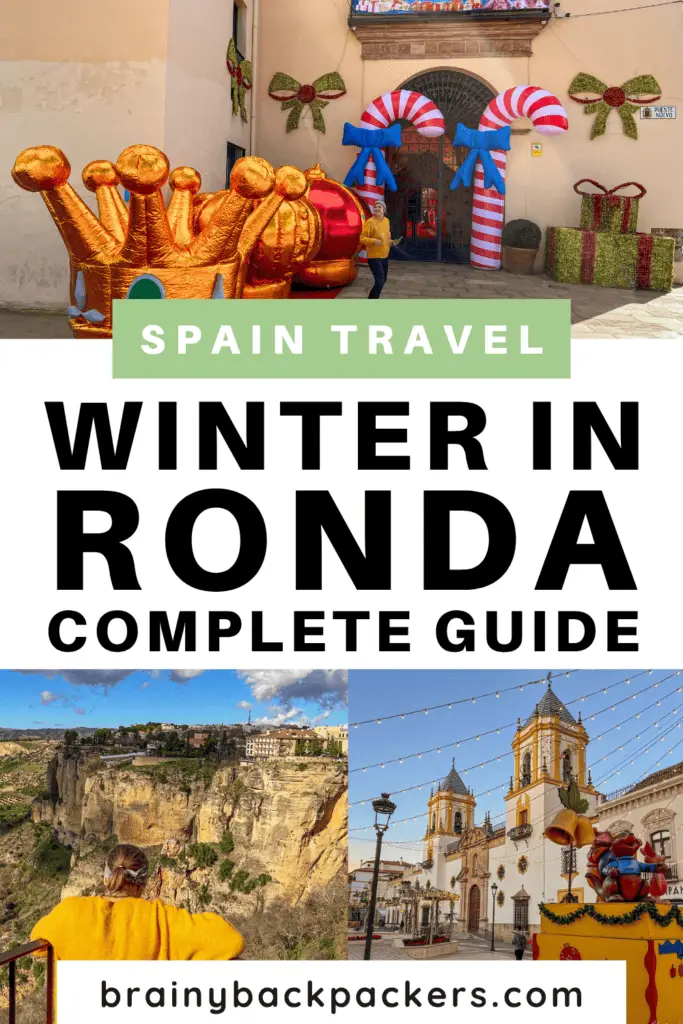 Things to do in Ronda in winter like watching the gorge and exploring the holiday decorations.