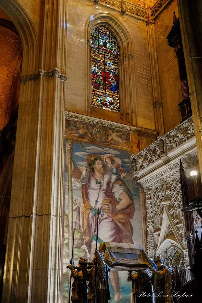 Tomb of Columbus in Seville Cathedral.