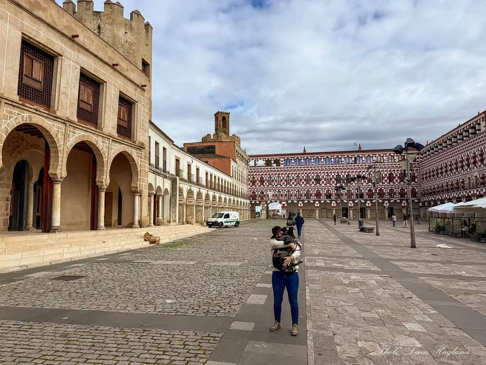 Me and Atlas in Plaza Alta in Badajoz Spain.
