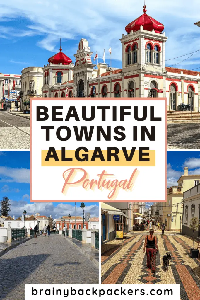 Beautiful buildings, pedestrian streets, and bridges in some of the most beautiful towns in Algarve Portugal.
